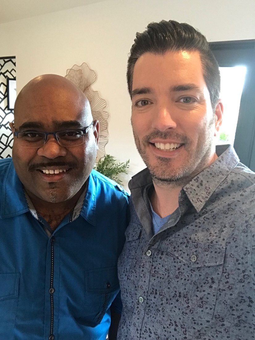 Jerome Leonard with Jonathan Scott of the Property Brothers